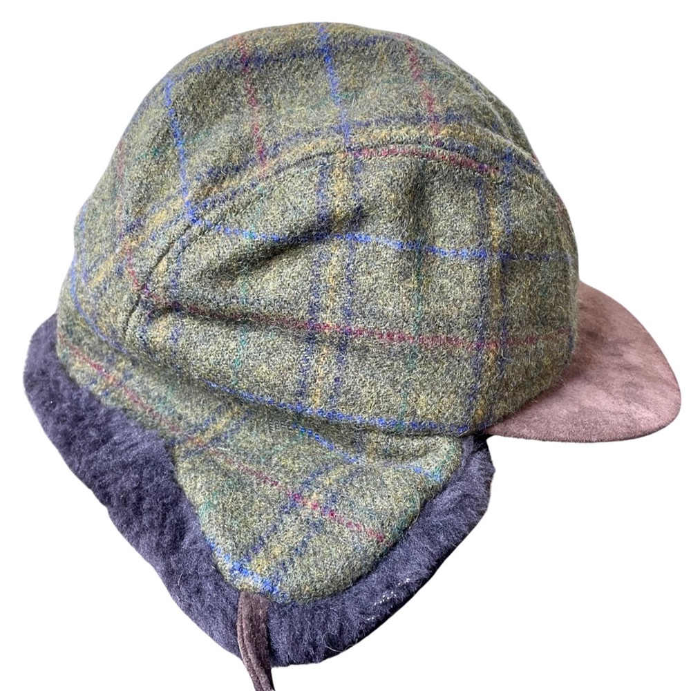 J. McLaughlin M Trapper Hat Cap Green Plaid